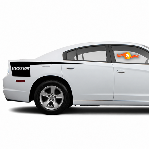 CUSTOM Block Beil Streifen Paar Seiten Vinyl Aufkleber Sticker für Dodge Charger 2011-2014