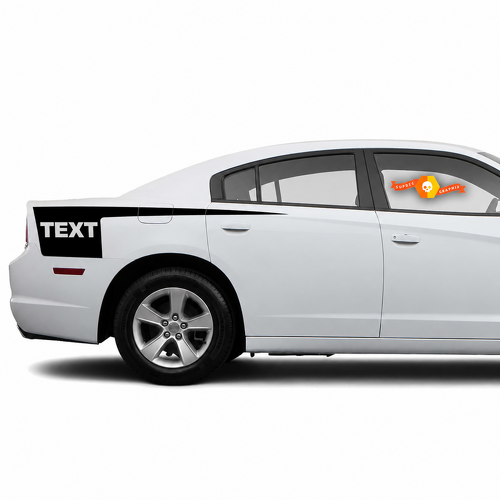 TEXT Beil-Streifen Paar Seiten Vinyl-Aufkleber Sticker für Dodge Charger 2011-2014