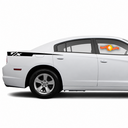 T/X Razor-Streifen Paar Seiten-Vinylaufkleber für Dodge Charger 2011-2014