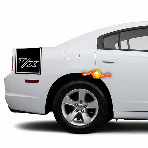 T/X Umriss Hintere Band Satz Hinterradklappe Kofferraum Vinyl-Aufkleber Sticker für Dodge Charger 2011-2014