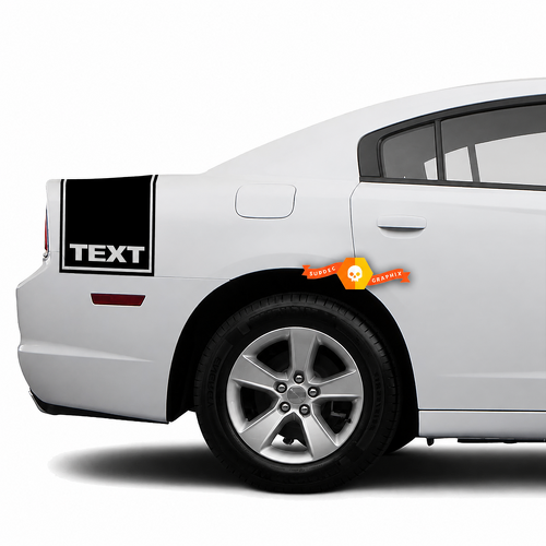 TEXT Satz für hinteren Bandriemen Hinterer Kotflügel Kofferraum Vinylaufkleber Sticker für Dodge Charger 2011-2014