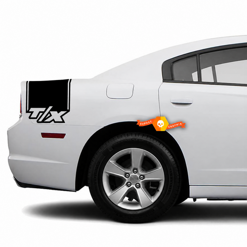 T/X Erweiterter hinterer Band-Kit Heckkotflügel Kofferraum Vinyl-Aufkleber für Dodge Charger 2011-2014