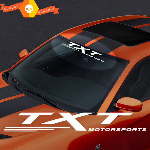 TXT MOTORSPORTS Angular Speed Line Banner Windschutzscheibe Vinylaufkleber für Dodge Challenger SRT