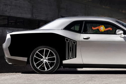 Hemi TXT Outline Billboard Graphics — Vinylaufkleber (Seite) für Dodge Challenger 2009-2015