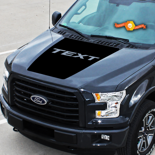 TEXT Solid Center Hood Blackout Panel Motorhaube Vinylaufkleber für Ford F-150 2015-2018