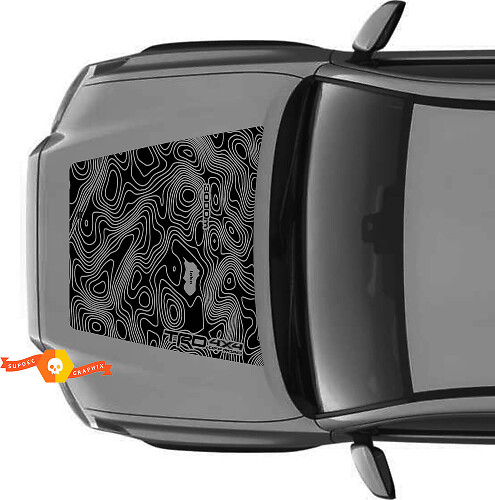 Riesiger TRD Offroad KEINE SCHAUFEL! Topografische Karte, Vinyl-Aufkleber für Motorhaube, passend für Toyota Tacoma 2016–2021 Modelle
