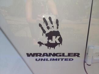 2 Wrangler Unlimited ZOMBIE JK Hand Team Vinyl-Aufkleber