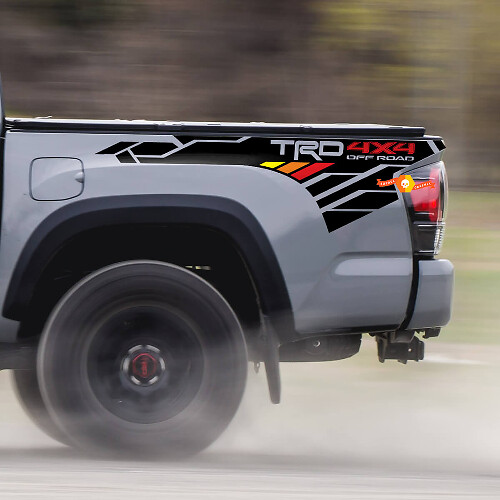 TRD 4 x 4 Off-Road Mountain Vintage-Farben Bettseiten-Vinyl-Aufkleber, passend für Toyota Tacoma Tundra alle Jahre
