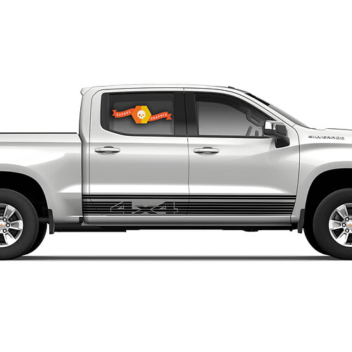 2 Mirage 4x4 Aufkleber Vinyl Aufkleber Grafikstreifen Chevrolet Silverado Crew Cab
