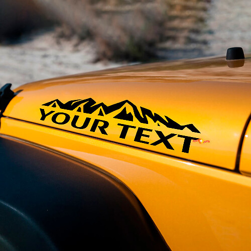 Benutzerdefiniertes Vinyl-Aufkleberset mit Bergmuster für Jeep Wrangler Motorhaube