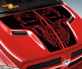 Dodge 2010 2018 passend für Ram 1500 2500 Rebel Skull Rebel Hood Logo Truck Vinyl Aufkleber Graphic Pick Up Pickup
