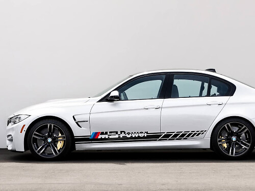 BMW M3 Power 2x Seitenstreifen Vinyl Aufkleber Aufkleber BMW
