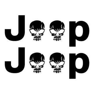 2 Jeep Wrangler Skull Rubicon YK JK XJ Vinyl-Aufkleber