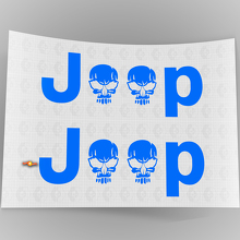 Jeep Schädel Seiten Vinyl Aufkleber Set für Jeep Wrangler Rubicon_2