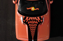 2008-2014 Challenger Race Checkered Flag Racing Motorhaube & Heck Sport Design Tribal Fahrzeug Truck Vinyl Grafik Aufkleber Aufkleber
 2