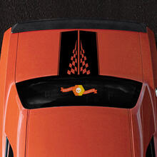 2008-2014 Challenger Race Checkered Flag Racing Motorhaube & Heck Sport Design Tribal Fahrzeug Truck Vinyl Grafik Aufkleber Aufkleber
 3