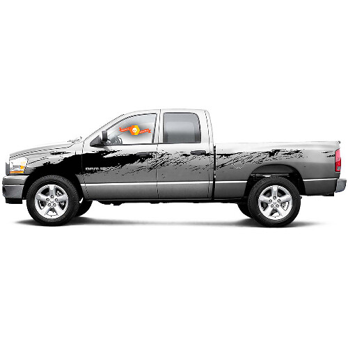 Mud Splash Stil Seitlicher Vinylaufkleber für Dodge Ram 1500