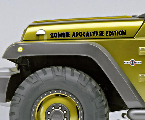 Zombie-Apokalypse-Edition Seitenmotorhauben-Vinylaufkleber-Kit für Jeep Wrangler