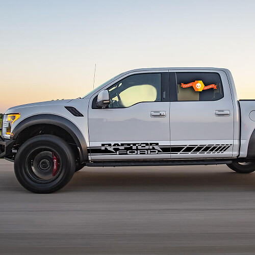 Ford RAPTOR – 2-teiliger Vinyl-Grafikaufkleber mit Seitenstreifen
