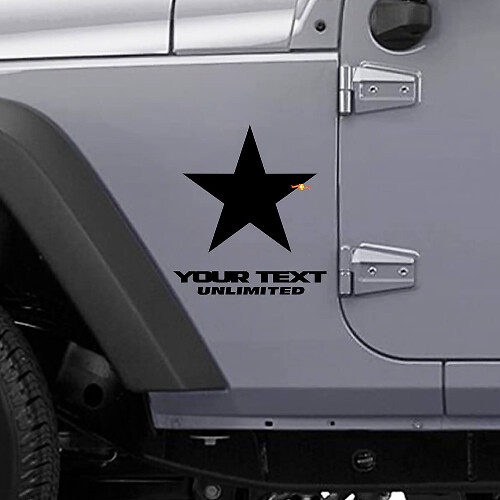 Benutzerdefinierte Beschriftung Star Side Vinyl-Aufkleberset für Jeep Wrangler