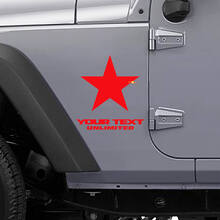 Benutzerdefinierte Beschriftung Star Side Vinyl-Aufkleberset für Jeep Wrangler_2