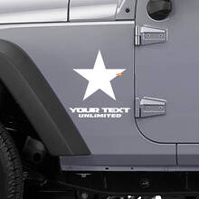 Benutzerdefinierte Beschriftung Star Side Vinyl-Aufkleberset für Jeep Wrangler_3