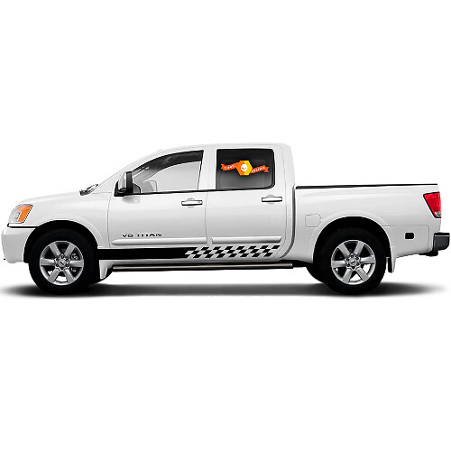 Paar Zielflagge Auto Aufkleber Grafik Aufkleber Seitenstreifen Kit für Nissan Titan
