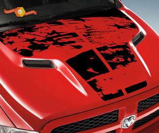Dodge 2010 2018 passend für Ram 1500 2500 Large Distressed Grunge Hood Logo Truck Vinyl Decal Graphic Pick Up Pickup
