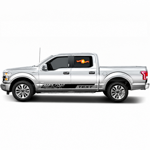 TEXT Interlocking Line Rocker Stripe Pair Seitenschweller Vinylaufkleber für Ford F-150