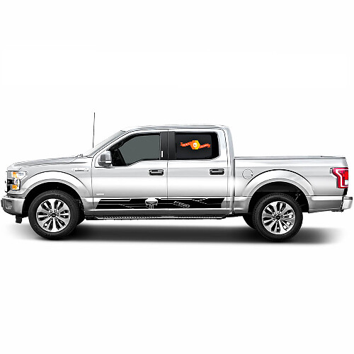 Paar Ford F-150 Panisher Rocker Panel Stripes Vinyl Aufkleber Aufkleber Grafiken Seitentür
