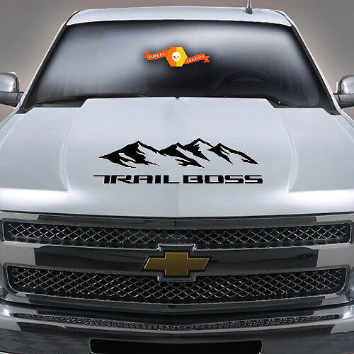 Mountain Range Trail Boss Motorhauben Vinylaufkleber für Chevrolet Silverado 2019-2020