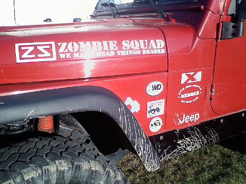Zombie Squad wir machen tote Dinge Deader JEEP Vinyl-Aufkleber