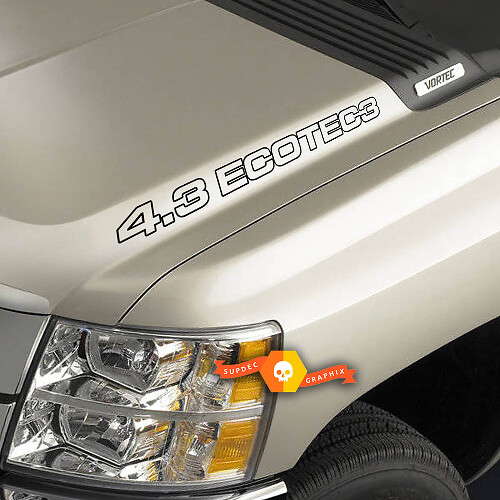 4,3L EcoTec3 Motorhauben-Vinylaufkleber für Chevrolet Silverado GMC Sierra