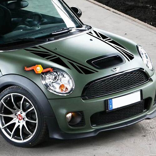 Britische Flaggen-Motorhaubenstreifen-Aufkleber aus Vinyl für MINI Cooper S