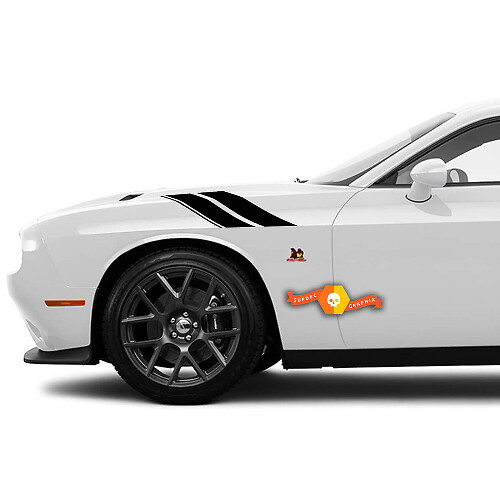Twin Stripes Seiten-Vinylaufkleber für Dodge Challenger