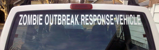 ZOMBIE OUTBREAK Response Vehicle Auto Windschutzscheiben-Vinyl-Aufkleber