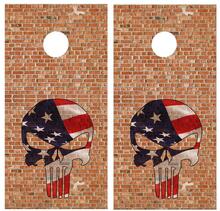 Brick Punisher Skull Cornhole Brettspiel-Aufkleber Vinylfolie mit laminierter Folie 2