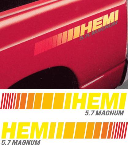 Dodge HEMI 5,7 L Liter MAGNUM Truck HUGE 2 BEDSTRIPE STRIPE KIT Vinyl-Aufkleber