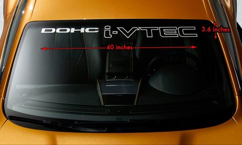 HONDA DOHC i-VTEC Windschutzscheiben-Banner, Vinyl, langlebig, Premium-Aufkleber, 101,6 x 10,2 cm