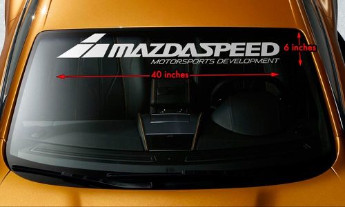MAZDA MAZDASPEED STYLE #2 Windschutzscheiben-Banner, Vinyl, Premium-Aufkleber, 101,6 x 15,2 cm