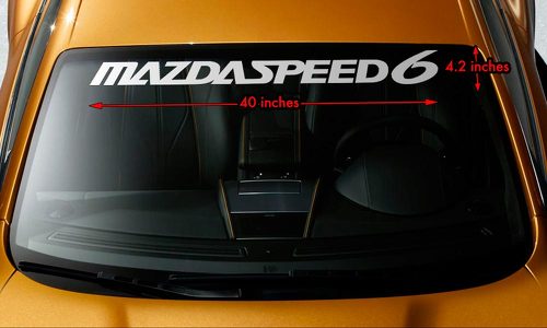 MAZDA MAZDASPEED6 MAZDASPEED 6 Windschutzscheiben-Banner-Vinyl-Aufkleber, 101,6 x 10,2 cm
