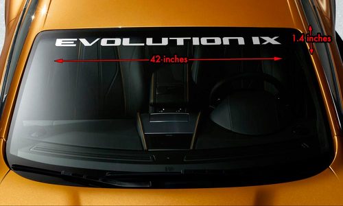 MITSUBISHI EVOLUTION IX 9 EVO WRC Windschutzscheiben-Banner-Vinyl-Aufkleber, 42 x 1,4 Zoll