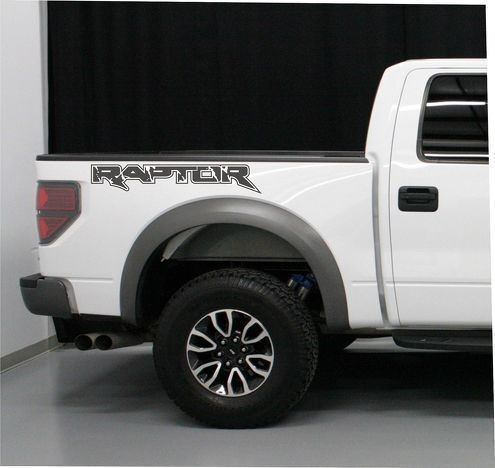 Paar Ford Raptor Truck Schriftzug Vinyl Aufkleber mattschwarz passend für 2010–2014
