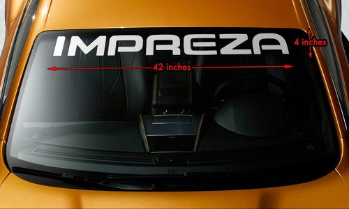 SUBARU IMPREZA Premium Windschutzscheiben-Banner, langlebiger Vinyl-Aufkleber, 42 x 4 Zoll