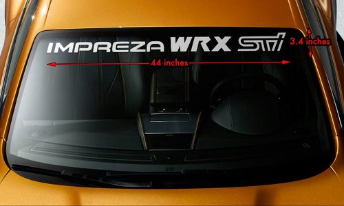 SUBARU IMPREZA WRX STI Premium Windschutzscheiben-Banner-Vinyl-Aufkleber, 44 x 3,5 Zoll