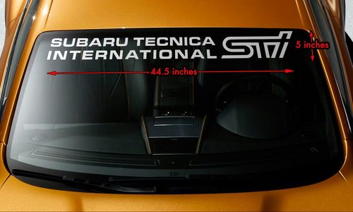 SUBARU STI TECNICA INTERNATIONAL Windschutzscheiben-Banner-Vinyl-Aufkleber, 44,5 x 5 Zoll