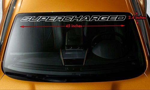 SUPERCHARGED V8 MUSCLE CAR Premium Windschutzscheiben-Banner-Vinyl-Aufkleber, 45 x 2,4 Zoll