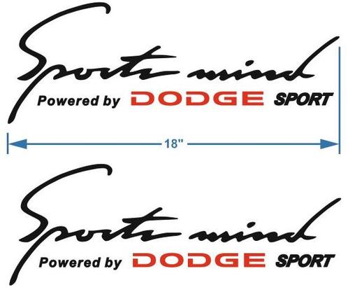 2 Sports Mind Powered by DODGE Aufkleber Aufkleber 18 Zoll