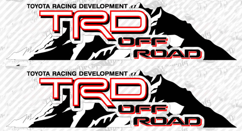 2 TOYOTA TRD OFF Mountain TRD Racing Entwicklungsseiten-Vinyl-Aufkleber 4