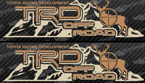 2 TOYOTA TRD OFF Mountain DEER TRD Racing-Entwicklungsseiten-Vinyl-Aufkleber